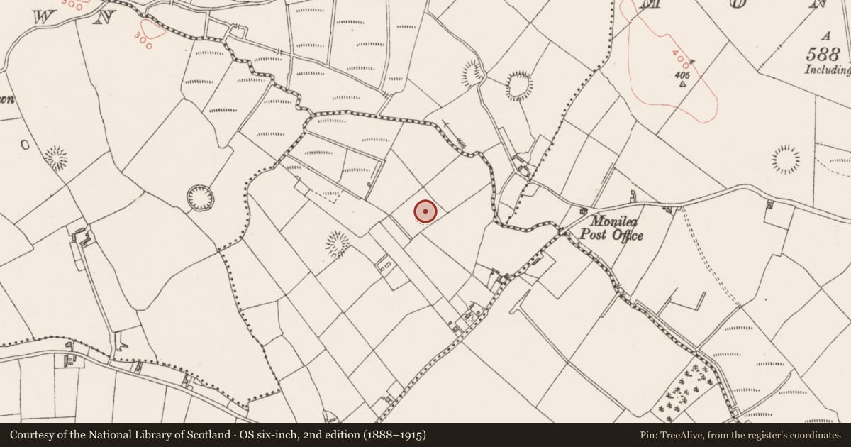 Ordnance Survey six-inch map, 2nd edition (1888–1915) covering the location of Ringfort - rath, Knockatee, County Westmeath, with a pin at the register's coordinates