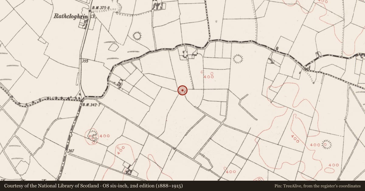 Ordnance Survey six-inch map, 2nd edition (1888–1915) covering the location of Ringfort - unclassified, Clonkill, County Westmeath, with a pin at the register's coordinates