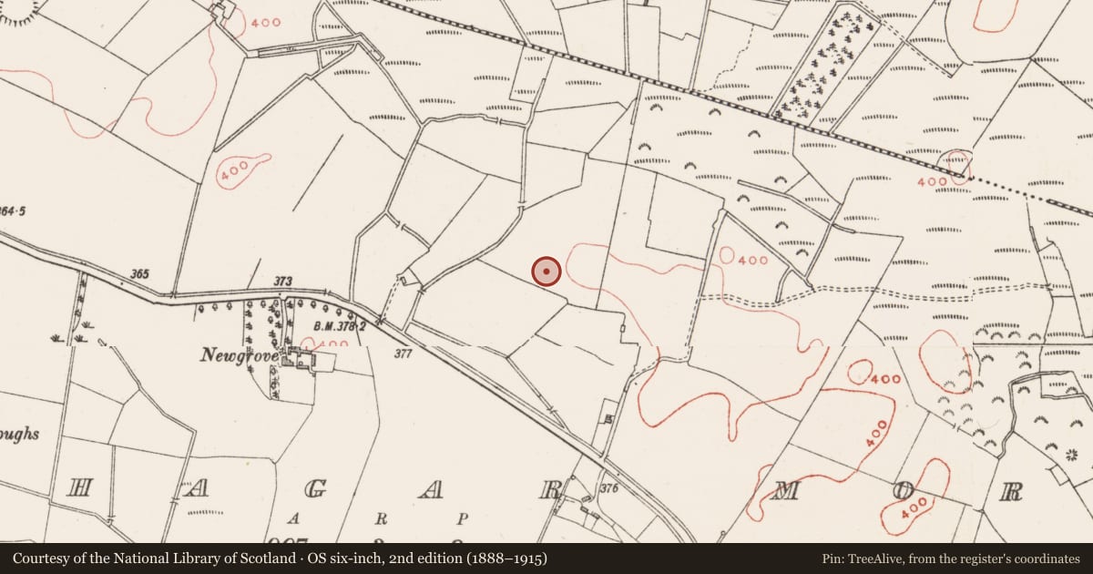Ordnance Survey six-inch map, 2nd edition (1888–1915) covering the location of Earthwork, Loughagar More, County Westmeath, with a pin at the register's coordinates