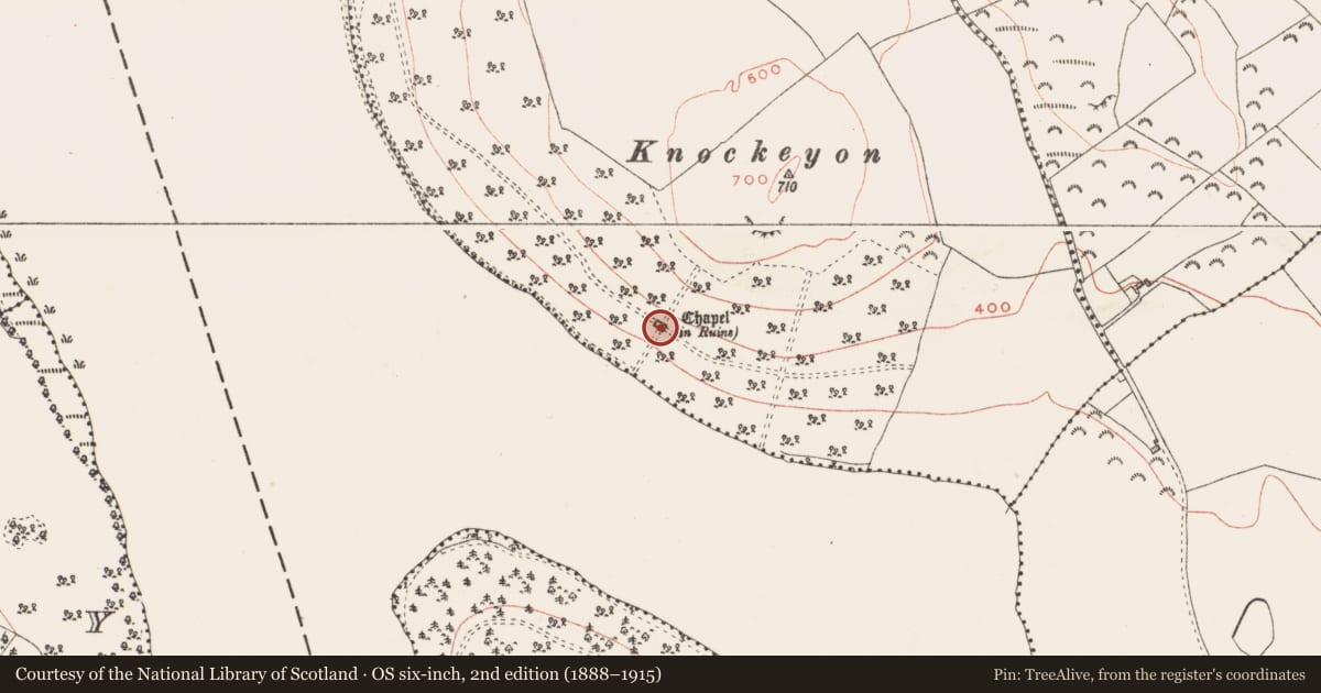 Ordnance Survey six-inch map, 2nd edition (1888–1915) covering the location of Chapel, Streamstown, County Westmeath, with a pin at the register's coordinates