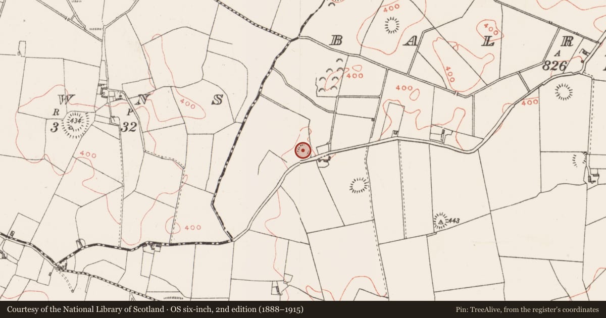 Ordnance Survey six-inch map, 2nd edition (1888–1915) covering the location of Ringfort - rath, Balreagh, County Westmeath, with a pin at the register's coordinates