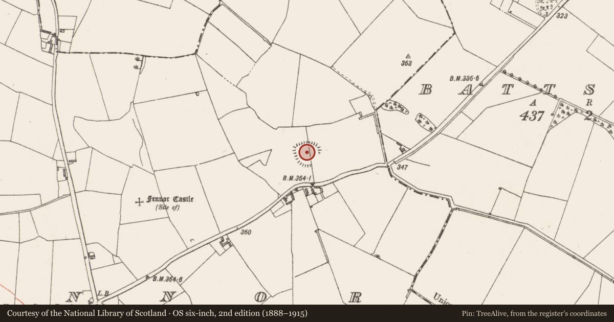 Ordnance Survey six-inch map, 2nd edition (1888–1915) covering the location of Ringfort - rath, Fennor, County Westmeath, with a pin at the register's coordinates