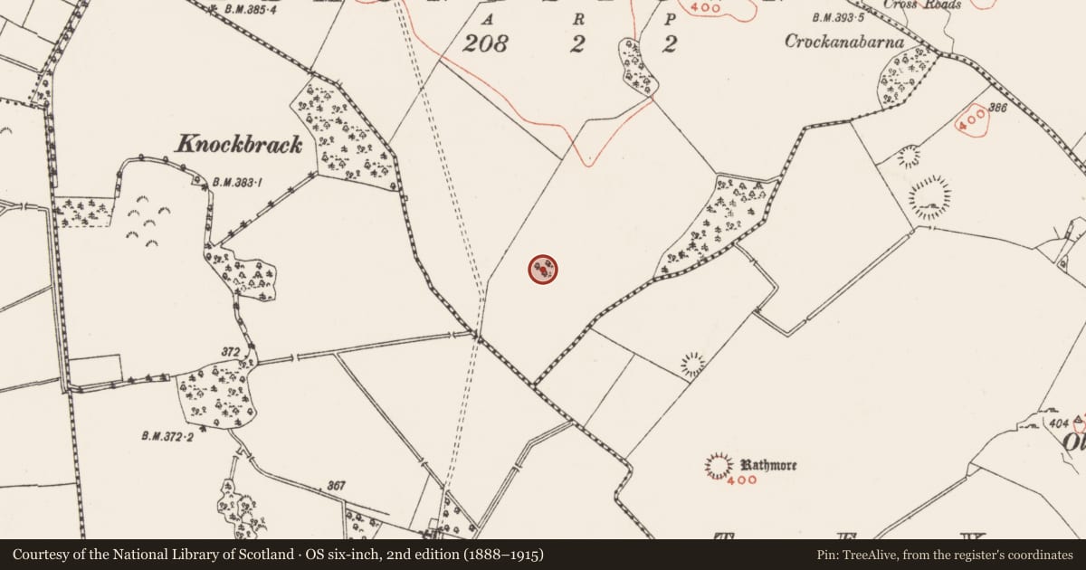 Ordnance Survey six-inch map, 2nd edition (1888–1915) covering the location of Ringfort - rath, Edmonstown, County Westmeath, with a pin at the register's coordinates