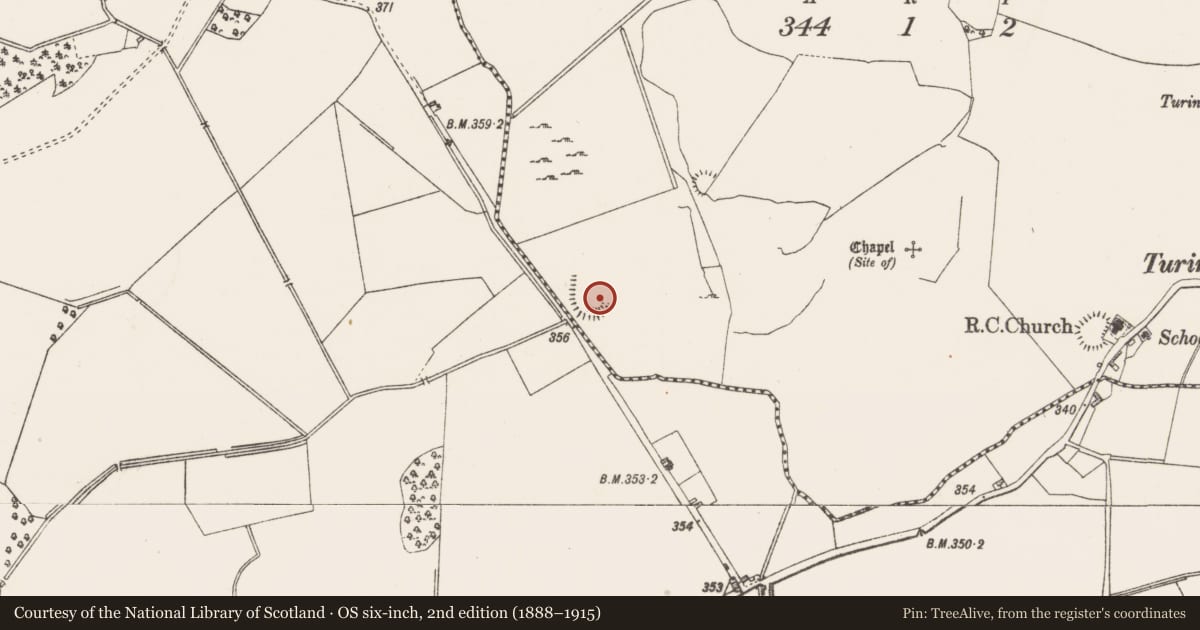 Ordnance Survey six-inch map, 2nd edition (1888–1915) covering the location of Ringfort - rath, Tevrin, County Westmeath, with a pin at the register's coordinates