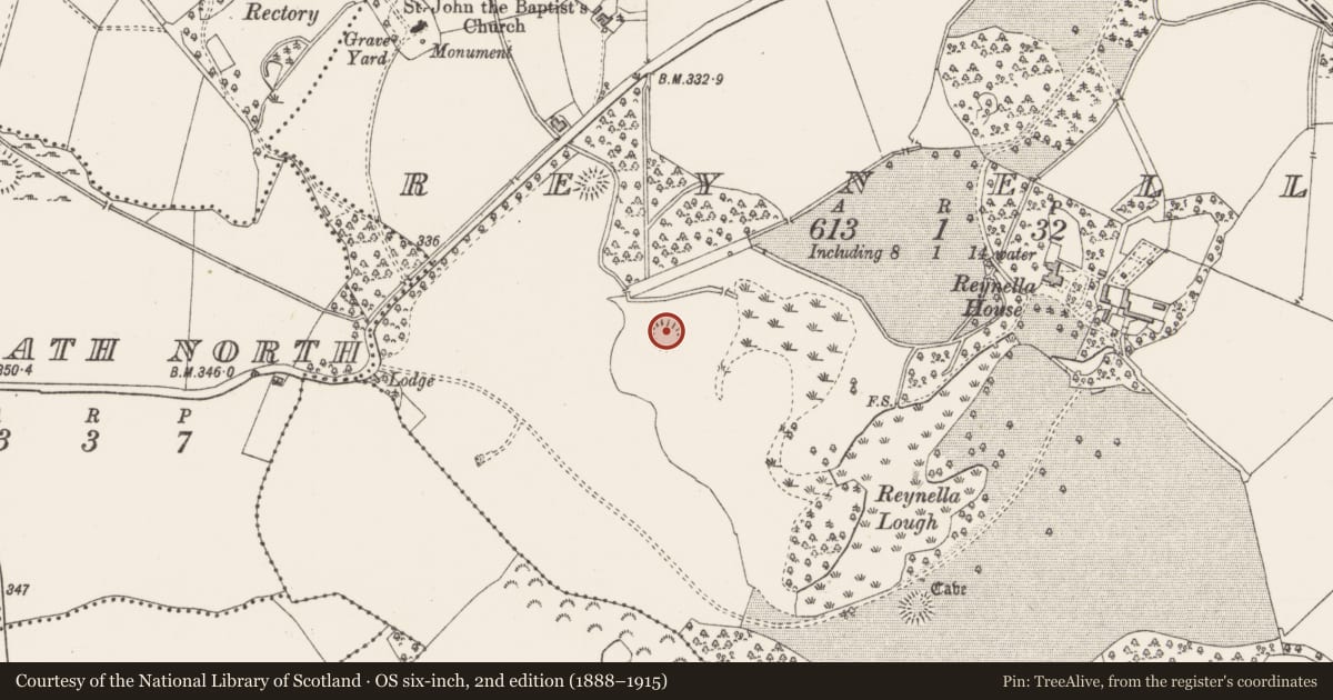Ordnance Survey six-inch map, 2nd edition (1888–1915) covering the location of Ringfort - rath, Reynella, County Westmeath, with a pin at the register's coordinates