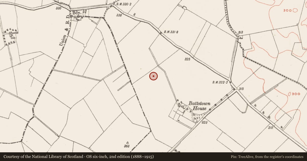 Ordnance Survey six-inch map, 2nd edition (1888–1915) covering the location of Ringfort - rath, Battstown, County Westmeath, with a pin at the register's coordinates
