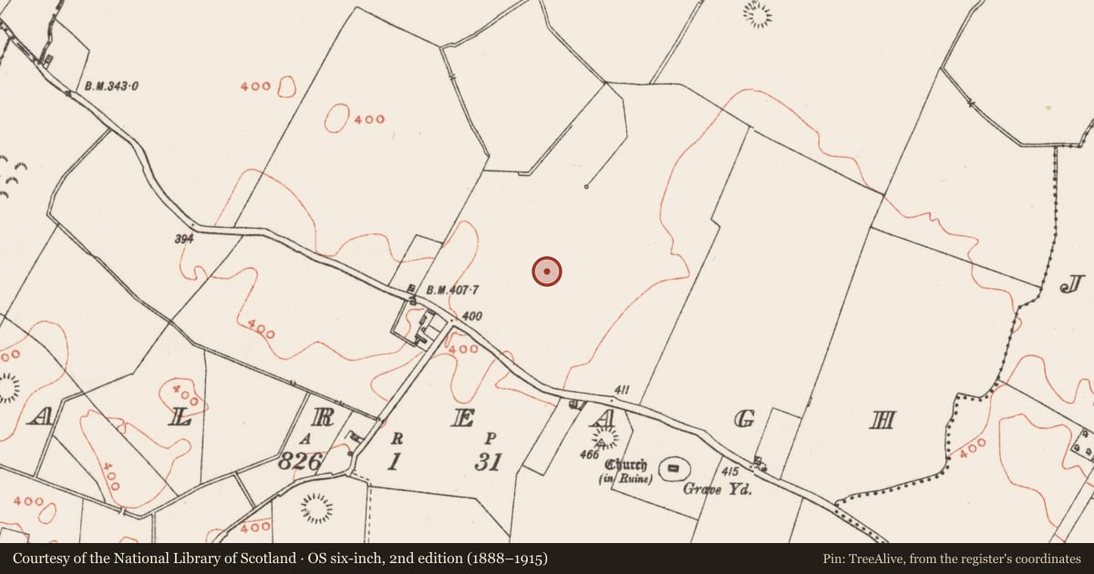 Ordnance Survey six-inch map, 2nd edition (1888–1915) covering the location of Enclosure - large enclosure, Balreagh, County Westmeath, with a pin at the register's coordinates