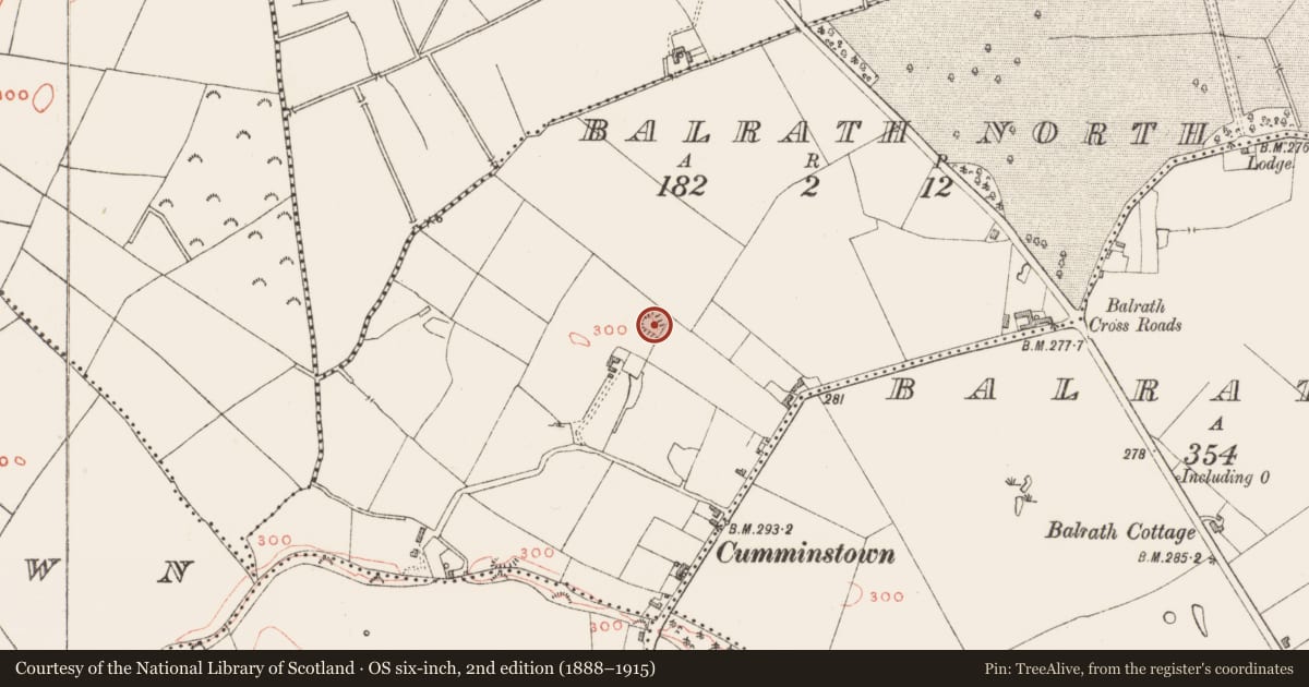 Ordnance Survey six-inch map, 2nd edition (1888–1915) covering the location of Ringfort - unclassified, Balrath North, County Westmeath, with a pin at the register's coordinates