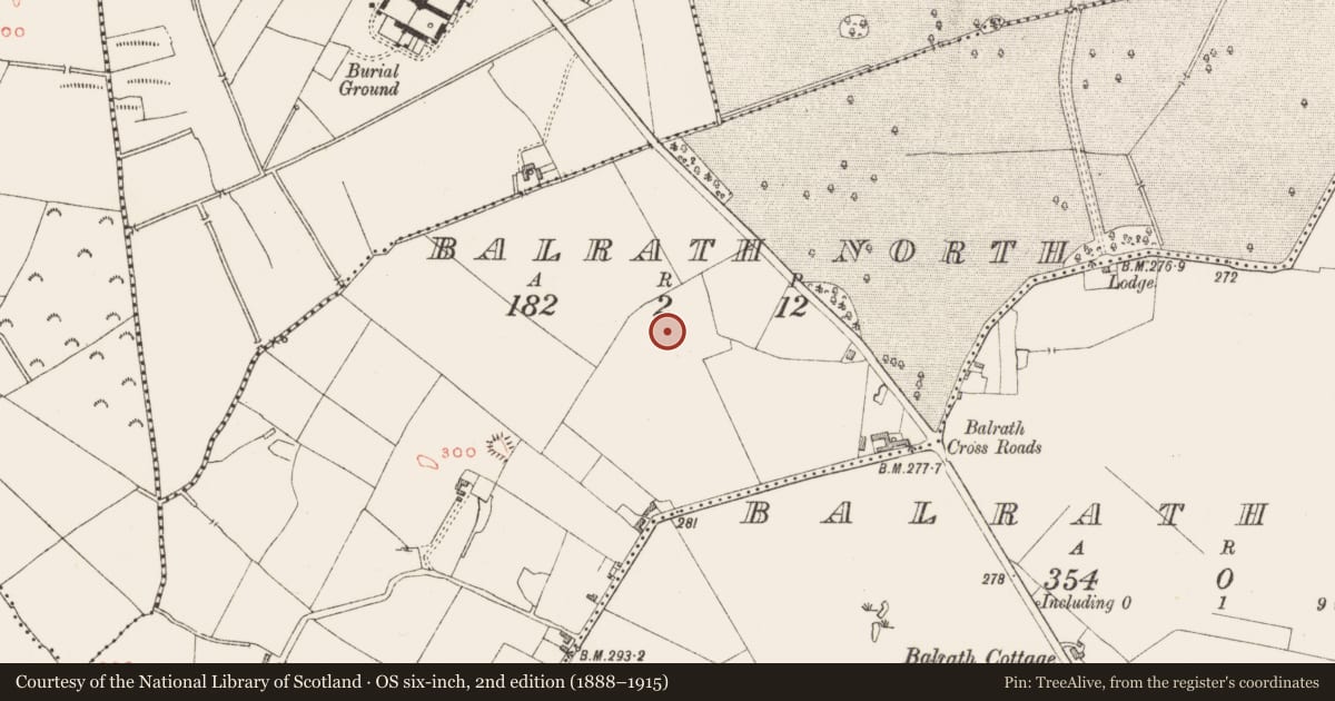 Ordnance Survey six-inch map, 2nd edition (1888–1915) covering the location of Ringfort - rath, Balrath North, County Westmeath, with a pin at the register's coordinates