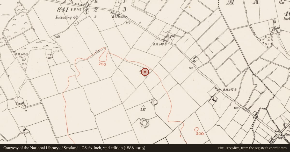 Ordnance Survey six-inch map, 2nd edition (1888–1915) covering the location of Ringfort - rath, Doonis, County Westmeath, with a pin at the register's coordinates