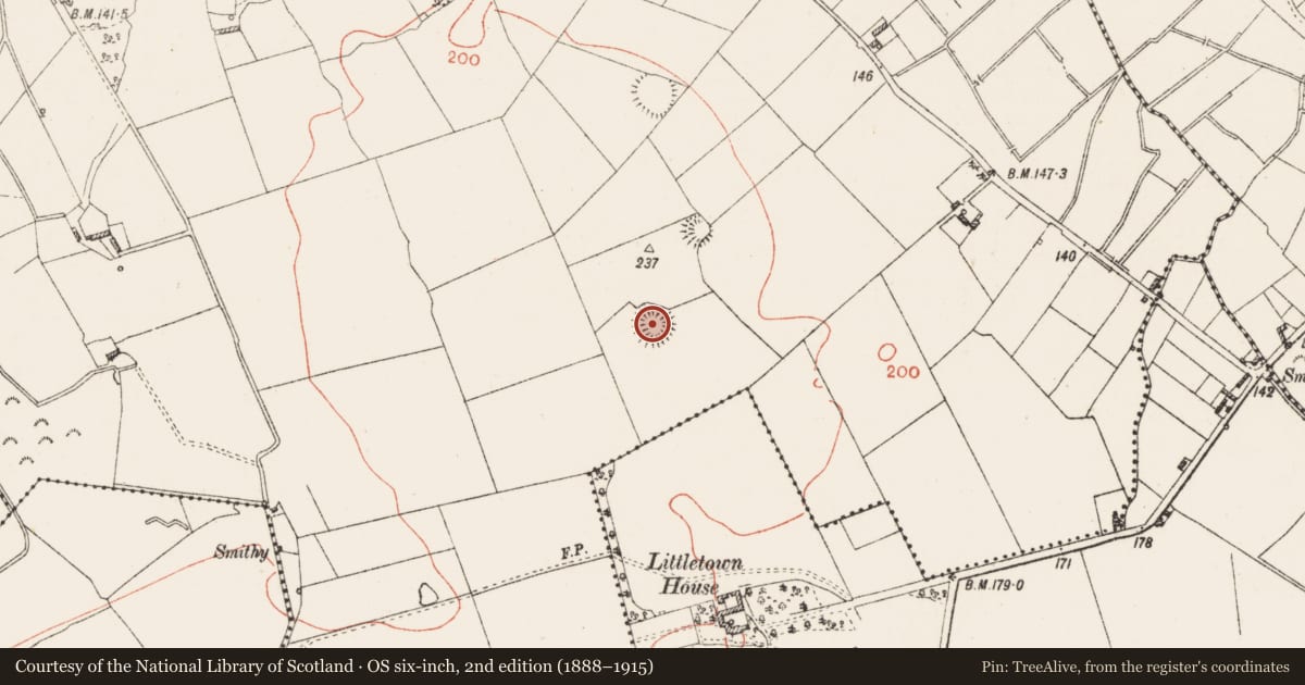 Ordnance Survey six-inch map, 2nd edition (1888–1915) covering the location of Ringfort - rath, Doonis, County Westmeath, with a pin at the register's coordinates