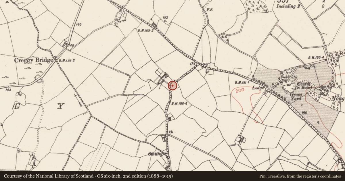 Ordnance Survey six-inch map, 2nd edition (1888–1915) covering the location of Earthwork, Coolvin, County Westmeath, with a pin at the register's coordinates