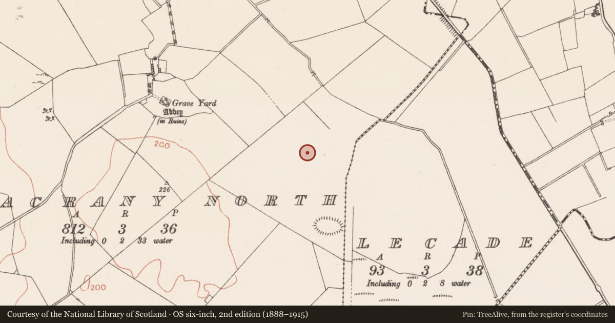 Ordnance Survey six-inch map, 2nd edition (1888–1915) covering the location of Field system, Ardnacrany North, County Westmeath, with a pin at the register's coordinates