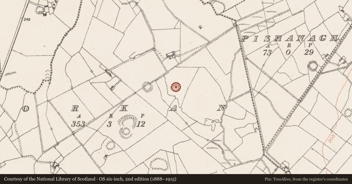 Ordnance Survey six-inch map, 2nd edition (1888–1915) covering the location of Ringfort - rath, Corkan, County Westmeath, with a pin at the register's coordinates