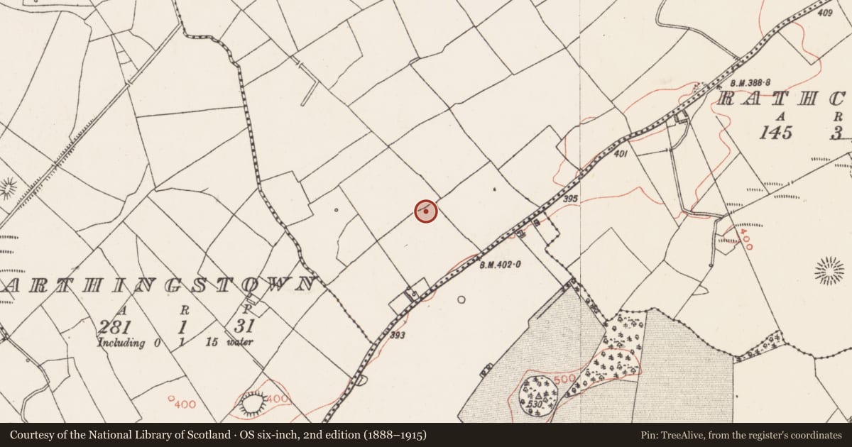 Ordnance Survey six-inch map, 2nd edition (1888–1915) covering the location of Ringfort - unclassified, Ballinlug, County Westmeath, with a pin at the register's coordinates