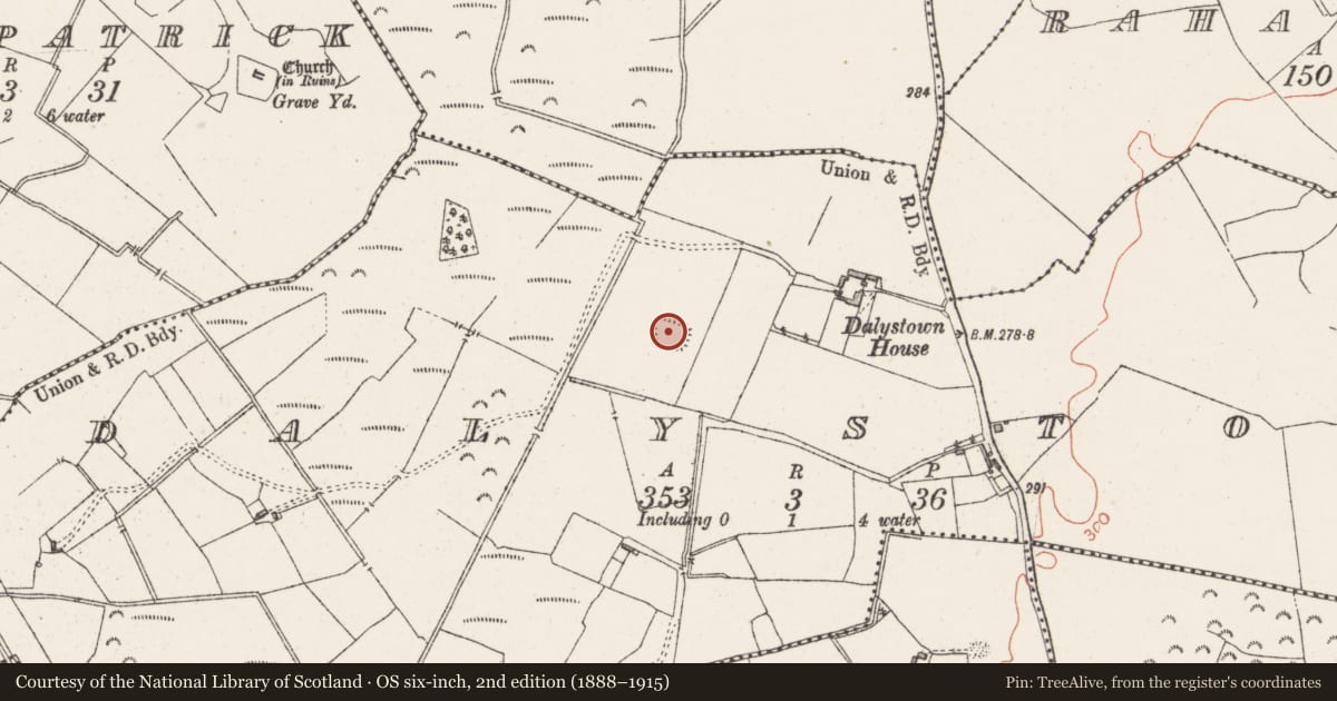 Ordnance Survey six-inch map, 2nd edition (1888–1915) covering the location of House - indeterminate date, Dalystown, County Westmeath, with a pin at the register's coordinates