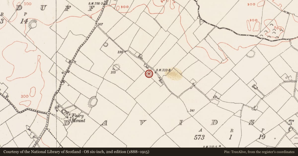 Ordnance Survey six-inch map, 2nd edition (1888–1915) covering the location of Ringfort - rath, Davidstown, County Westmeath, with a pin at the register's coordinates