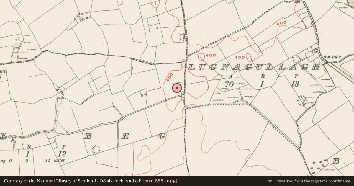 Ordnance Survey six-inch map, 2nd edition (1888–1915) covering the location of Ringfort - rath, Slane Beg, County Westmeath, with a pin at the register's coordinates