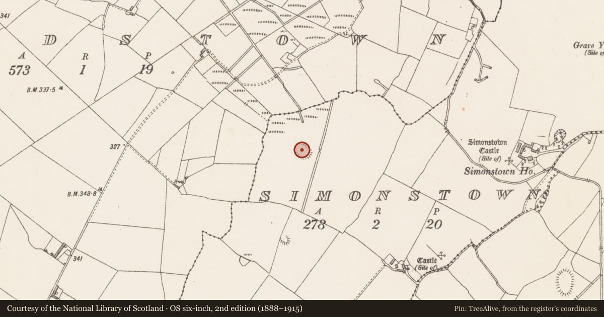 Ordnance Survey six-inch map, 2nd edition (1888–1915) covering the location of Ringfort - rath, Simonstown, County Westmeath, with a pin at the register's coordinates