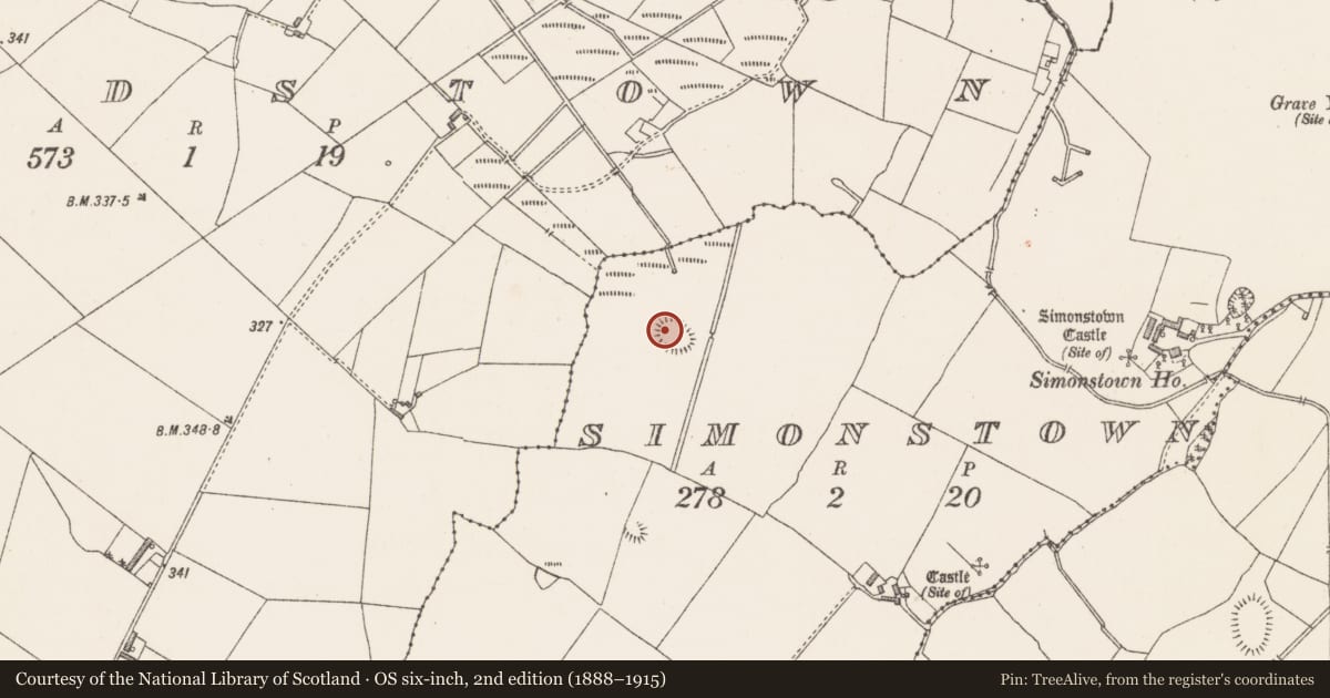 Ordnance Survey six-inch map, 2nd edition (1888–1915) covering the location of House - indeterminate date, Simonstown, County Westmeath, with a pin at the register's coordinates