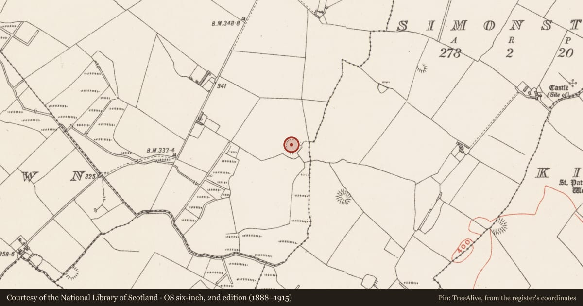Ordnance Survey six-inch map, 2nd edition (1888–1915) covering the location of Souterrain, Davidstown, County Westmeath, with a pin at the register's coordinates