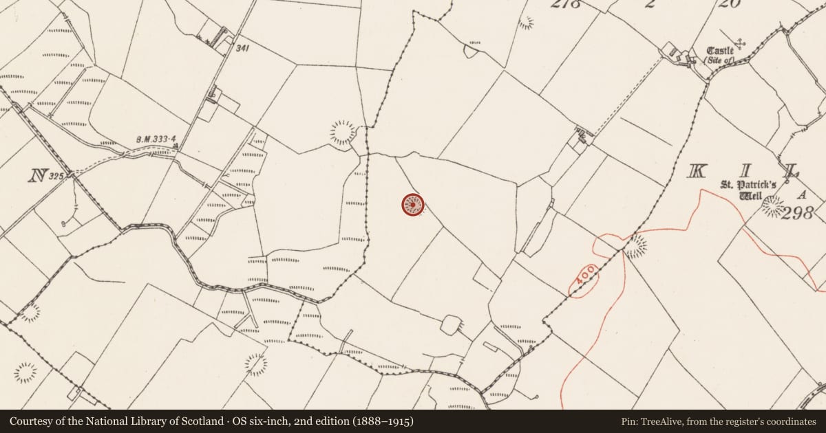 Ordnance Survey six-inch map, 2nd edition (1888–1915) covering the location of Ringfort - rath, Simonstown, County Westmeath, with a pin at the register's coordinates
