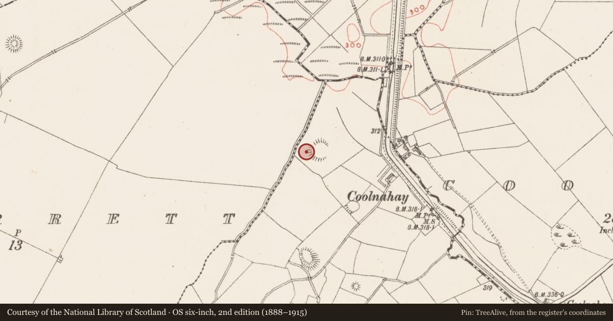 Ordnance Survey six-inch map, 2nd edition (1888–1915) covering the location of Enclosure, Balleagny, County Westmeath, with a pin at the register's coordinates