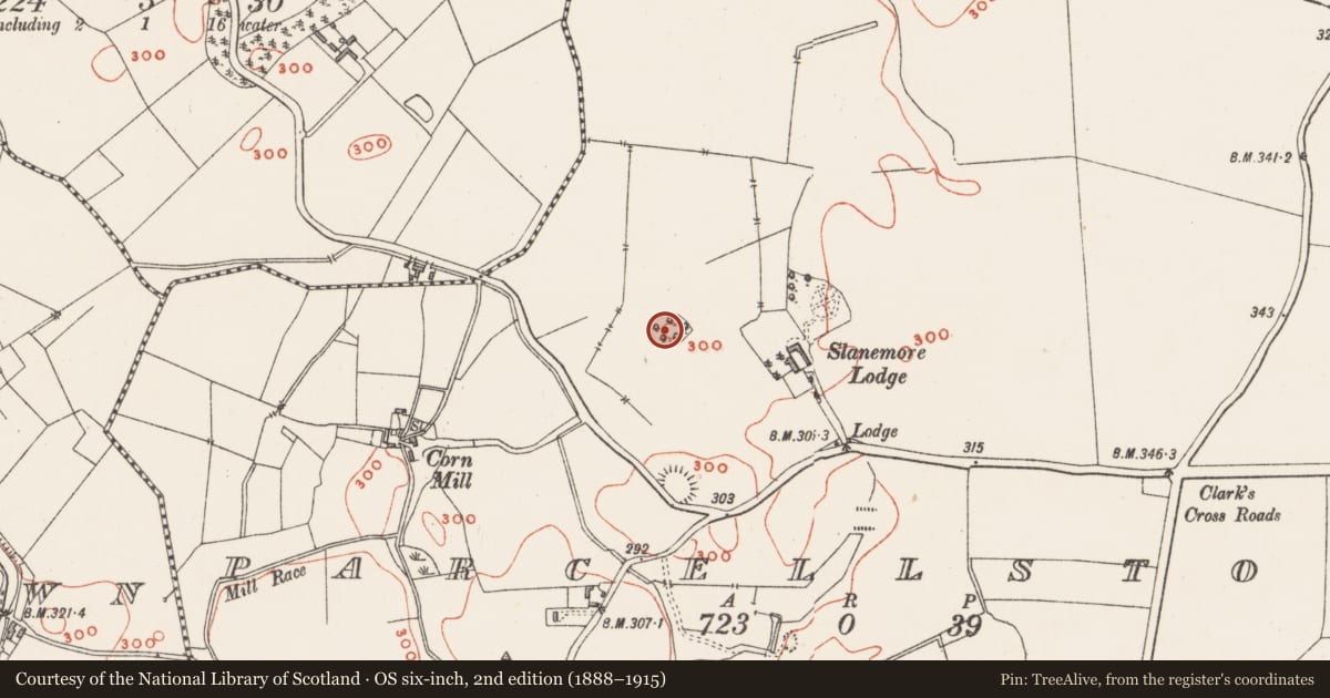 Ordnance Survey six-inch map, 2nd edition (1888–1915) covering the location of Ringfort - rath, Parcellstown, County Westmeath, with a pin at the register's coordinates