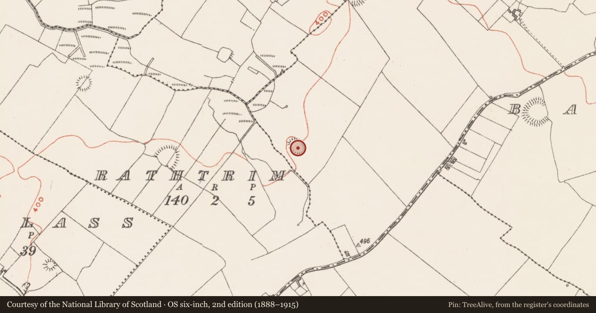 Ordnance Survey six-inch map, 2nd edition (1888–1915) covering the location of House - indeterminate date, Kilpatrick, County Westmeath, with a pin at the register's coordinates