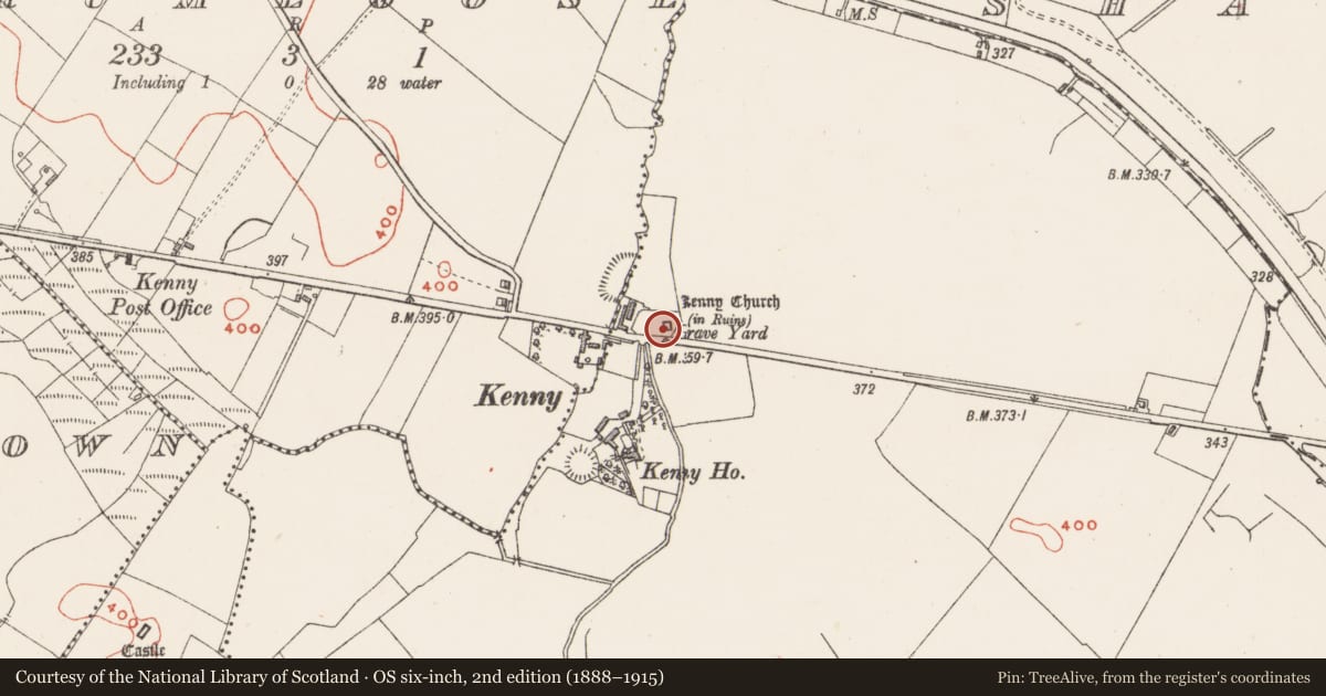 Ordnance Survey six-inch map, 2nd edition (1888–1915) covering the location of Cross, Tuitestown, County Westmeath, with a pin at the register's coordinates
