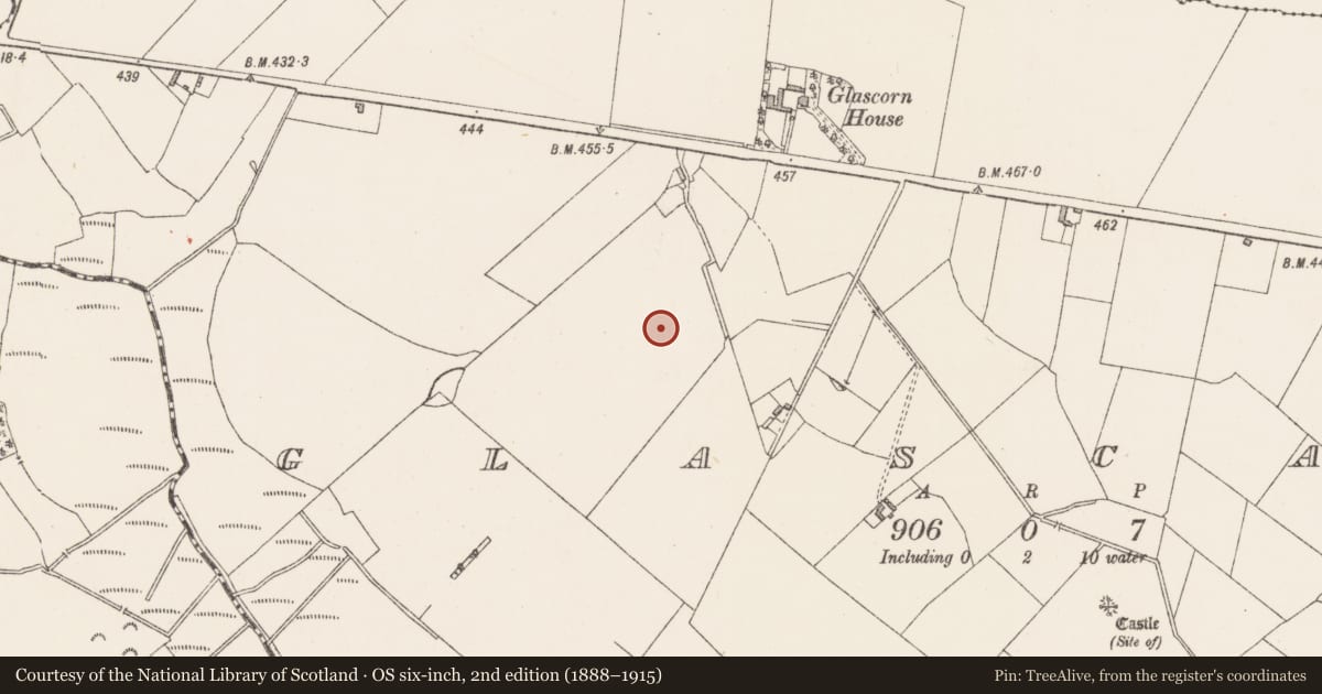 Ordnance Survey six-inch map, 2nd edition (1888–1915) covering the location of Ringfort - unclassified, Glascarn, County Westmeath, with a pin at the register's coordinates