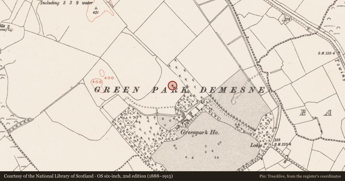 Ordnance Survey six-inch map, 2nd edition (1888–1915) covering the location of Enclosure, Tuitestown, County Westmeath, with a pin at the register's coordinates