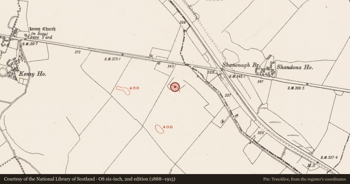 Ordnance Survey six-inch map, 2nd edition (1888–1915) covering the location of Barrow - unclassified, Tuitestown, County Westmeath, with a pin at the register's coordinates