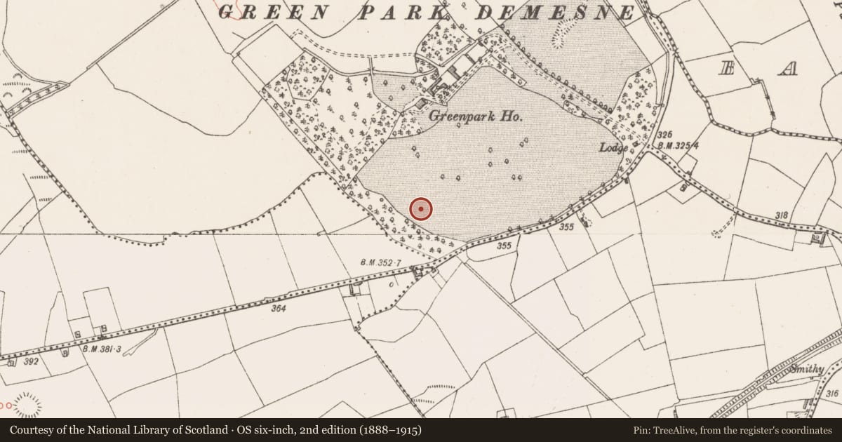 Ordnance Survey six-inch map, 2nd edition (1888–1915) covering the location of Enclosure, Tuitestown, County Westmeath, with a pin at the register's coordinates