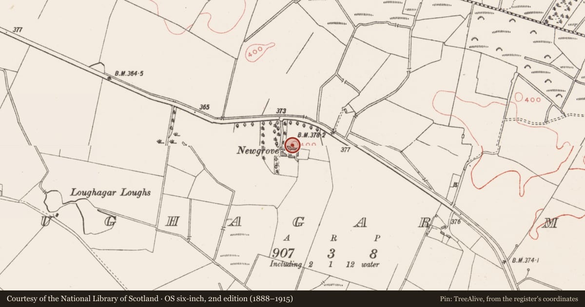 Ordnance Survey six-inch map, 2nd edition (1888–1915) covering the location of Ringfort - unclassified, Loughagar More, County Westmeath, with a pin at the register's coordinates