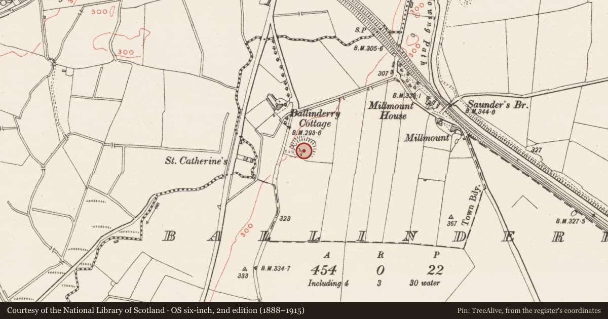 Ordnance Survey six-inch map, 2nd edition (1888–1915) covering the location of Ringfort - unclassified, Ballinderry, County Westmeath, with a pin at the register's coordinates