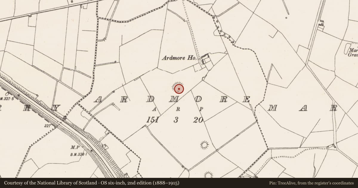 Ordnance Survey six-inch map, 2nd edition (1888–1915) covering the location of Ringfort - rath, Ardmore, County Westmeath, with a pin at the register's coordinates