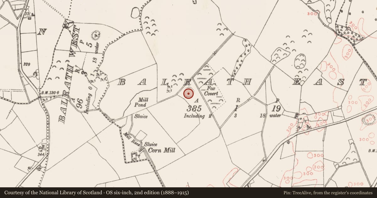 Ordnance Survey six-inch map, 2nd edition (1888–1915) covering the location of Ringfort - rath, Balrath East, County Westmeath, with a pin at the register's coordinates