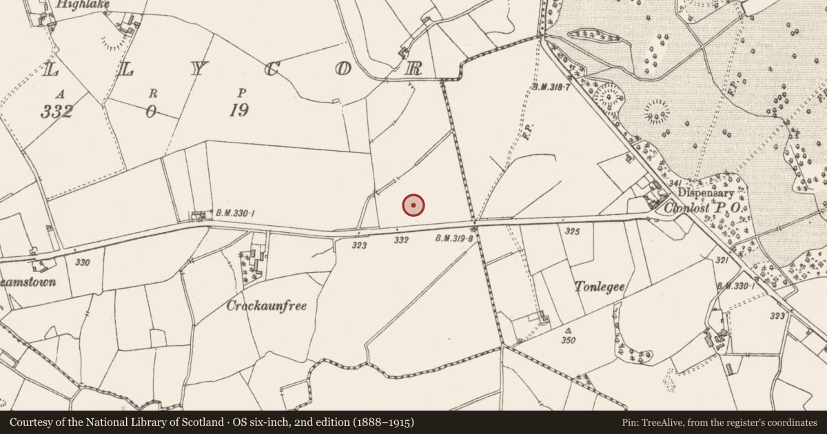 Ordnance Survey six-inch map, 2nd edition (1888–1915) covering the location of Ringfort - unclassified, Ballycor, County Westmeath, with a pin at the register's coordinates