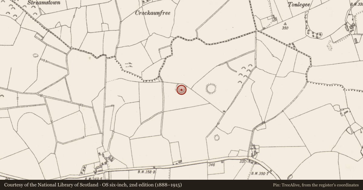 Ordnance Survey six-inch map, 2nd edition (1888–1915) covering the location of Ringfort - rath, Clonickilvant, County Westmeath, with a pin at the register's coordinates