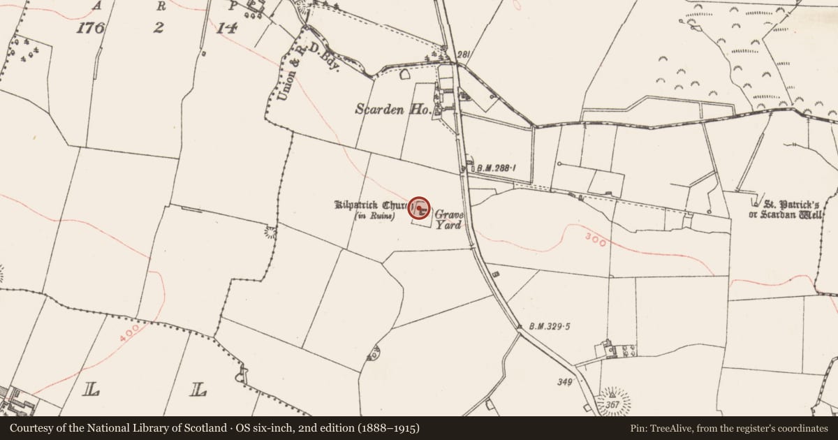 Ordnance Survey six-inch map, 2nd edition (1888–1915) covering the location of Ecclesiastical enclosure, Corbetstown, County Westmeath, with a pin at the register's coordinates