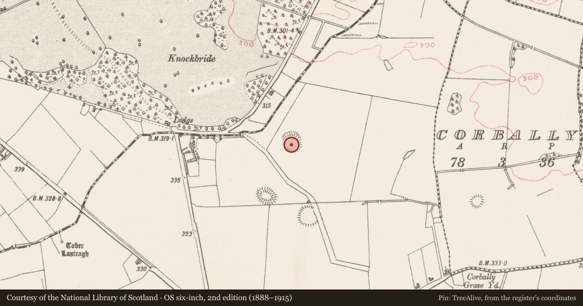 Ordnance Survey six-inch map, 2nd edition (1888–1915) covering the location of Ringfort - rath, Edmondstown, County Westmeath, with a pin at the register's coordinates