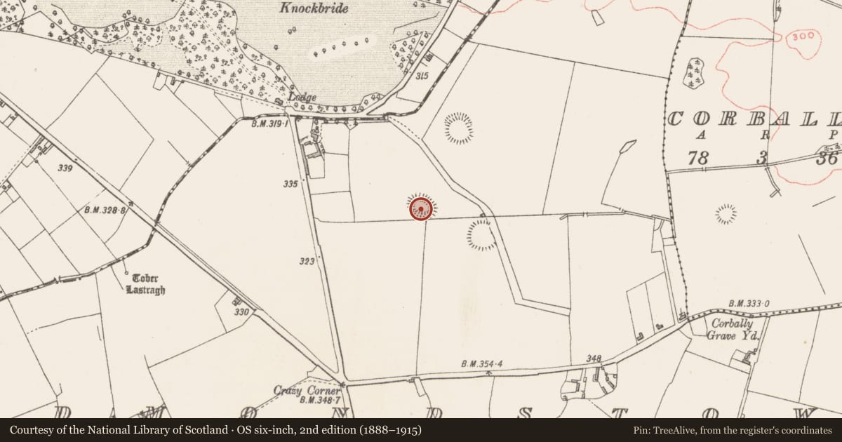 Ordnance Survey six-inch map, 2nd edition (1888–1915) covering the location of Ringfort - rath, Edmondstown, County Westmeath, with a pin at the register's coordinates