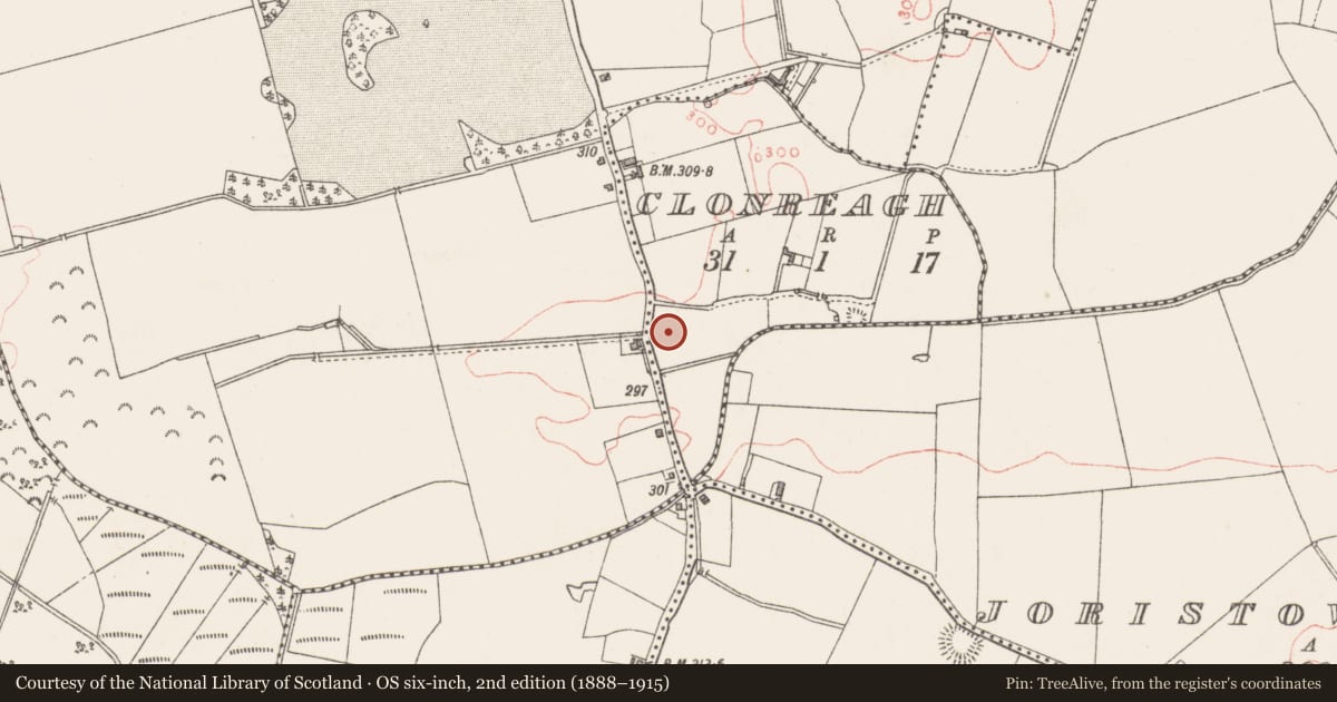 Ordnance Survey six-inch map, 2nd edition (1888–1915) covering the location of Ringfort - unclassified, Clonreagh, County Westmeath, with a pin at the register's coordinates