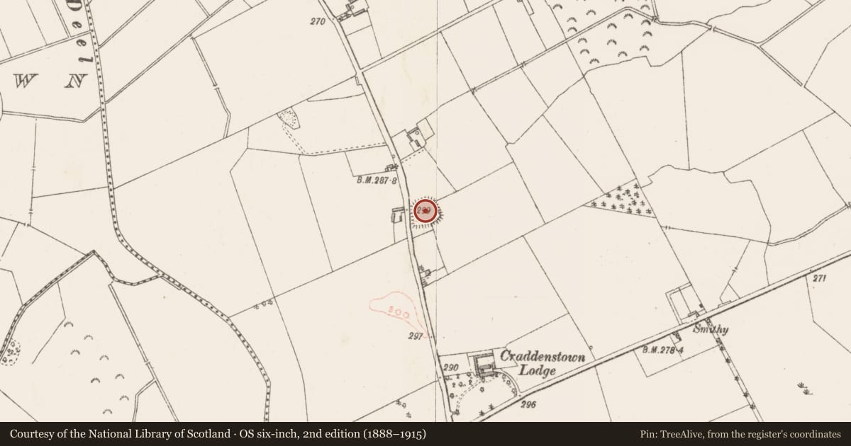 Ordnance Survey six-inch map, 2nd edition (1888–1915) covering the location of Ringfort - unclassified, Craddanstown, County Westmeath, with a pin at the register's coordinates