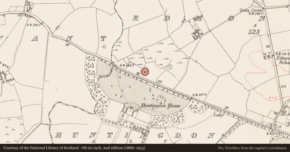 Ordnance Survey six-inch map, 2nd edition (1888–1915) covering the location of Ringfort - rath, Edmondstown, County Westmeath, with a pin at the register's coordinates