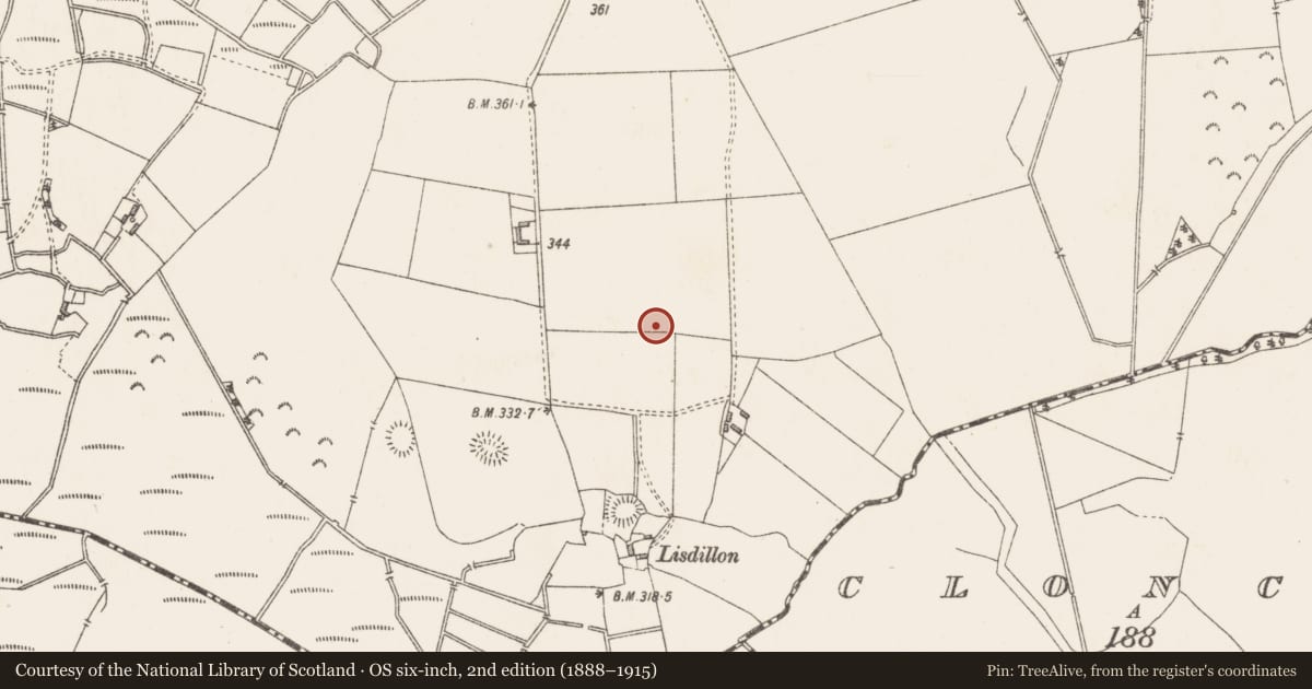 Ordnance Survey six-inch map, 2nd edition (1888–1915) covering the location of Ringfort - rath, Clonickilvant, County Westmeath, with a pin at the register's coordinates