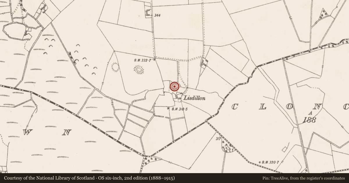 Ordnance Survey six-inch map, 2nd edition (1888–1915) covering the location of Ringfort - rath, Clonickilvant, County Westmeath, with a pin at the register's coordinates