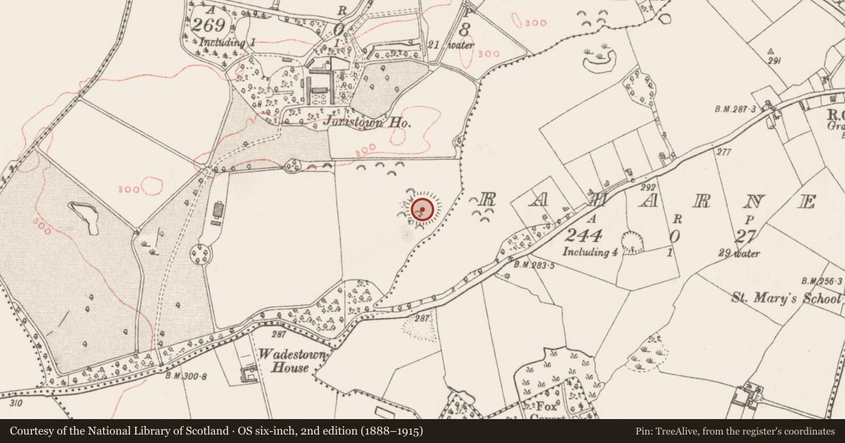 Ordnance Survey six-inch map, 2nd edition (1888–1915) covering the location of Ringfort - rath, Joristown Upper, County Westmeath, with a pin at the register's coordinates