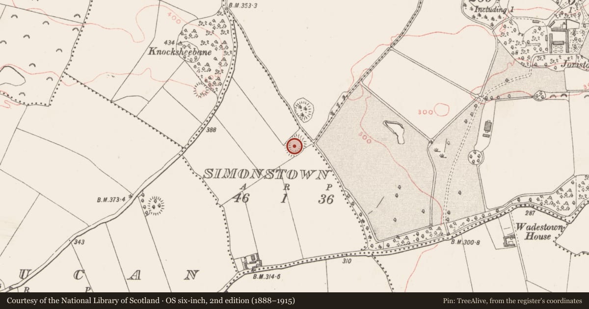 Ordnance Survey six-inch map, 2nd edition (1888–1915) covering the location of Ringfort - rath, Simonstown, County Westmeath, with a pin at the register's coordinates